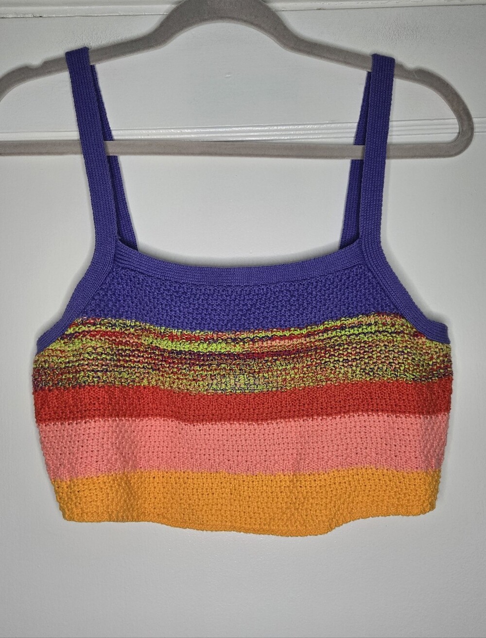 Urban Outfitters Crochet Crop Top Womens Large Boho Festival Knit Tank